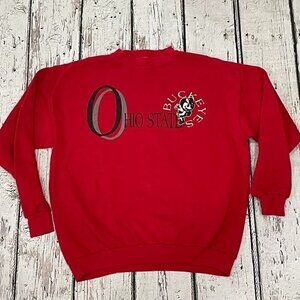 Vintage Ohio State University Buckeyes NCAA Red 1990s Crewneck Sweatshirt